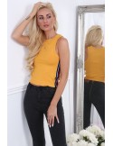 Mustard ribbed top with stripes 0300 - Online store - Boutique